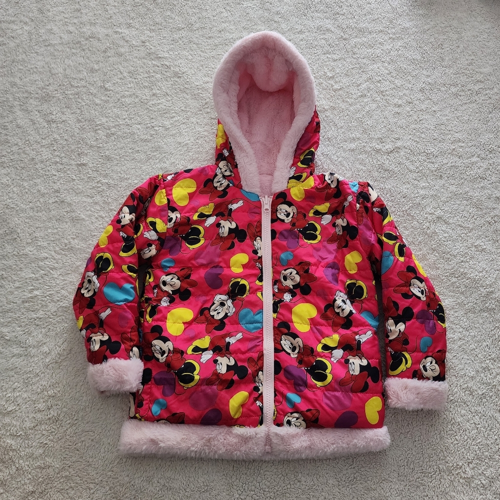 Disney Minnie Mouse Reversible Jacket, Girls' Size 5, GUC - Light/Hot Pink
